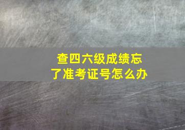 查四六级成绩忘了准考证号怎么办