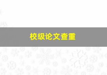 校级论文查重