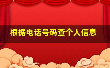 根据电话号码查个人信息