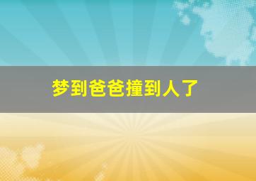 梦到爸爸撞到人了