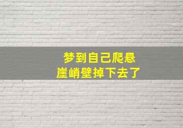 梦到自己爬悬崖峭壁掉下去了