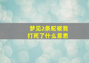 梦见2条蛇被我打死了什么意思