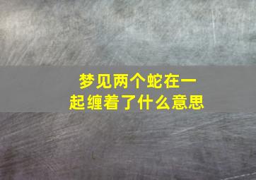 梦见两个蛇在一起缠着了什么意思