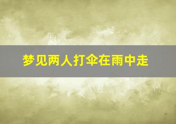 梦见两人打伞在雨中走