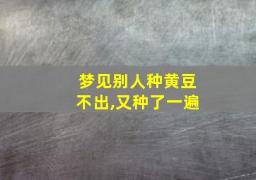 梦见别人种黄豆不出,又种了一遍