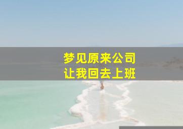 梦见原来公司让我回去上班