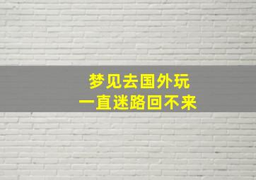 梦见去国外玩一直迷路回不来