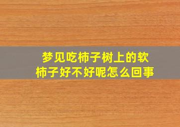 梦见吃柿子树上的软柿子好不好呢怎么回事