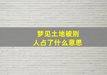 梦见土地被别人占了什么意思