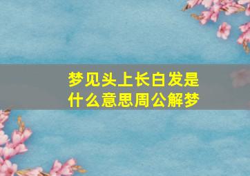 梦见头上长白发是什么意思周公解梦