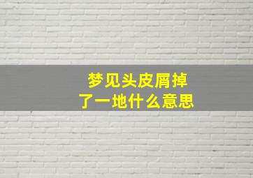 梦见头皮屑掉了一地什么意思