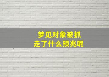 梦见对象被抓走了什么预兆呢