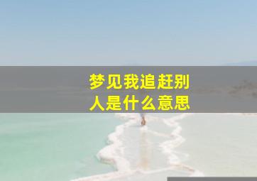 梦见我追赶别人是什么意思