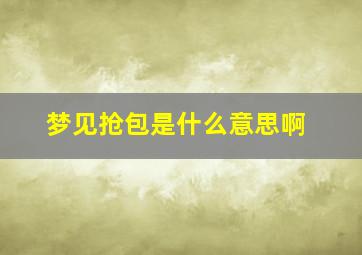 梦见抢包是什么意思啊