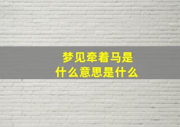 梦见牵着马是什么意思是什么