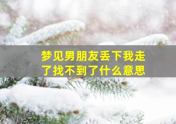 梦见男朋友丢下我走了找不到了什么意思