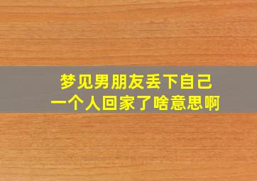 梦见男朋友丢下自己一个人回家了啥意思啊