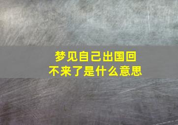 梦见自己出国回不来了是什么意思