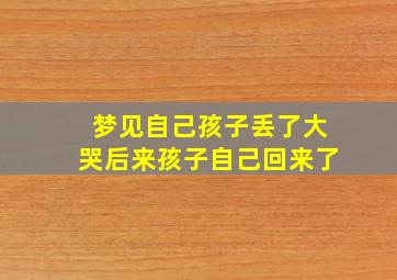 梦见自己孩子丢了大哭后来孩子自己回来了