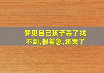 梦见自己孩子丢了找不到,很着急,还哭了