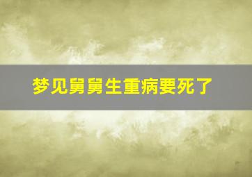 梦见舅舅生重病要死了