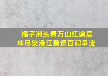 橘子洲头看万山红遍层林尽染漫江碧透百舸争流