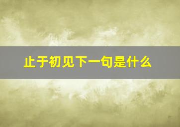 止于初见下一句是什么