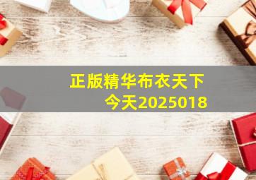 正版精华布衣天下今天2025018