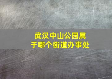 武汉中山公园属于哪个街道办事处