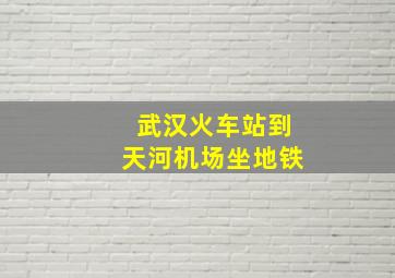 武汉火车站到天河机场坐地铁