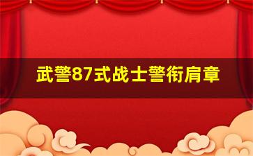 武警87式战士警衔肩章