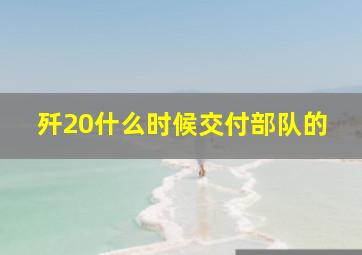 歼20什么时候交付部队的