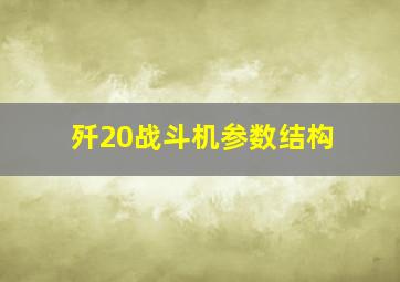 歼20战斗机参数结构