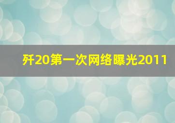 歼20第一次网络曝光2011