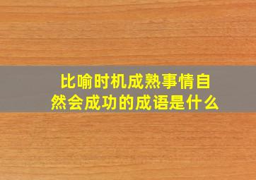 比喻时机成熟事情自然会成功的成语是什么