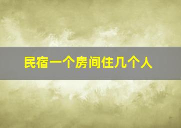 民宿一个房间住几个人