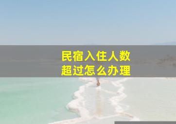 民宿入住人数超过怎么办理