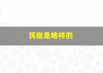 民宿是啥样的