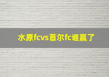 水原fcvs首尔fc谁赢了