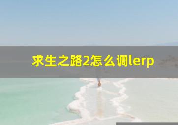 求生之路2怎么调lerp