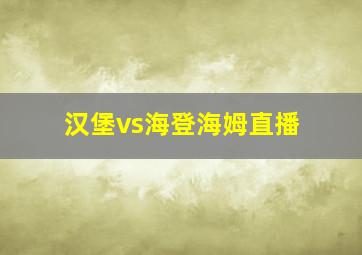 汉堡vs海登海姆直播