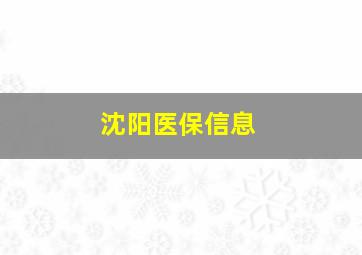 沈阳医保信息