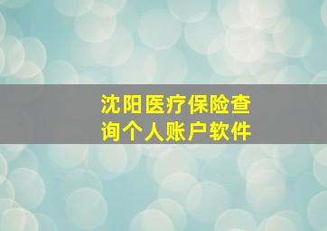 沈阳医疗保险查询个人账户软件