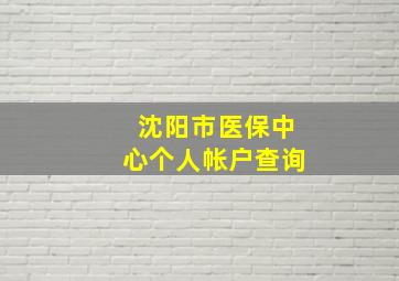 沈阳市医保中心个人帐户查询