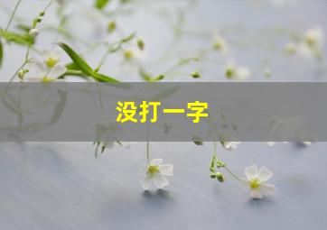 没打一字