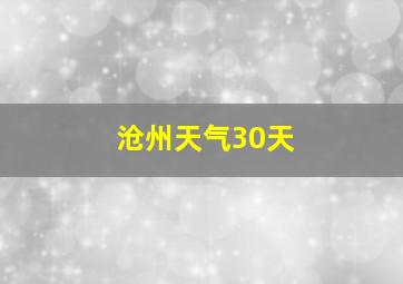 沧州天气30天