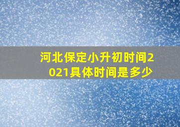 河北保定小升初时间2021具体时间是多少