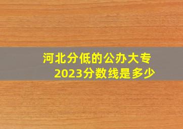 河北分低的公办大专2023分数线是多少