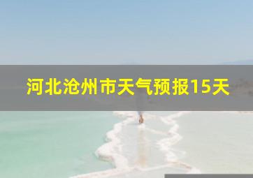 河北沧州市天气预报15天