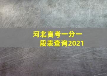 河北高考一分一段表查询2021